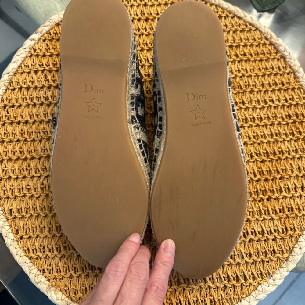 Dior Navy and Cream Espadrilles - Picture 2 of 7